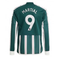 Camiseta Manchester United Anthony Martial #9 Segunda Equipación Replica 2023-24 mangas largas